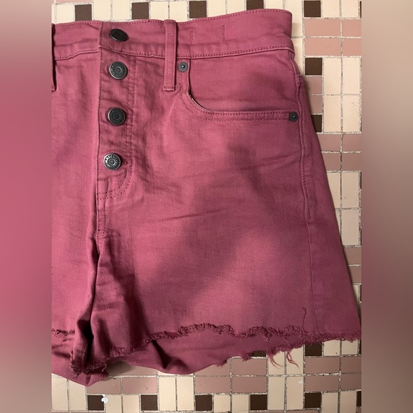 Madewell Raspberry High Waisted Shorts - Picture 2 of 2